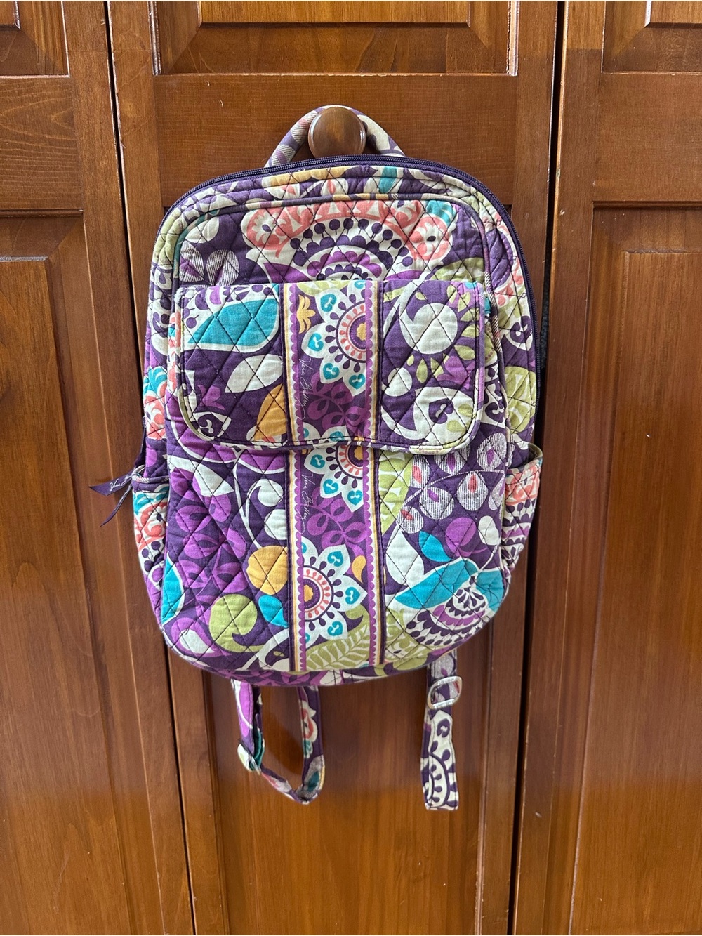 Vera Bradley Purple Quilted paisley Backpack